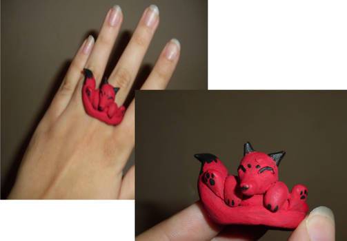 Handmade fox/animal rings for sale on etsy