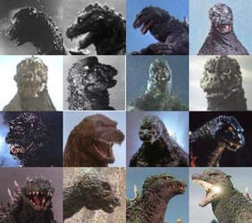 The faces of Godzilla