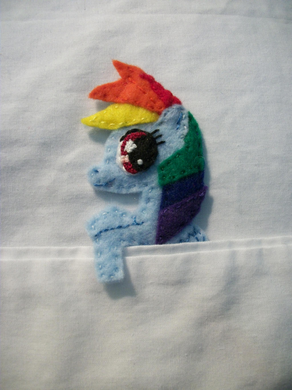 Rainbow Dash Handmade Felt Pocket Pony 2b