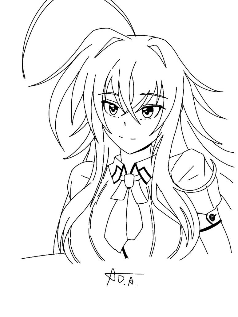 Realistic Rias LINEART RIAS by SSEMPAIGALAXDLM1014 on DeviantArt