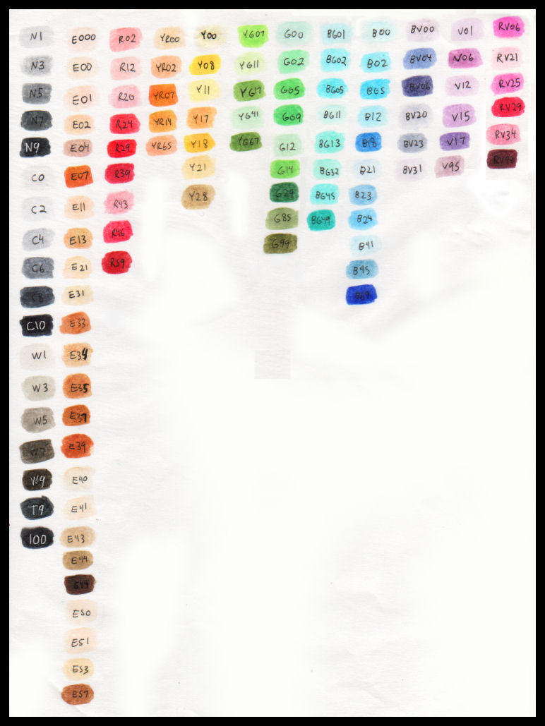 Copic Color Chart by Mew-Sumomo on DeviantArt