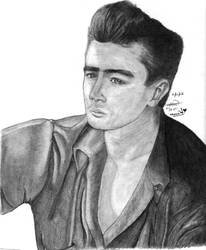 James Dean Original Portrait Charcoal Sketch