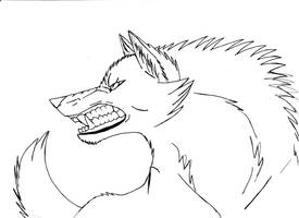 Wolf growl lineart