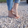 bare feet on rocks