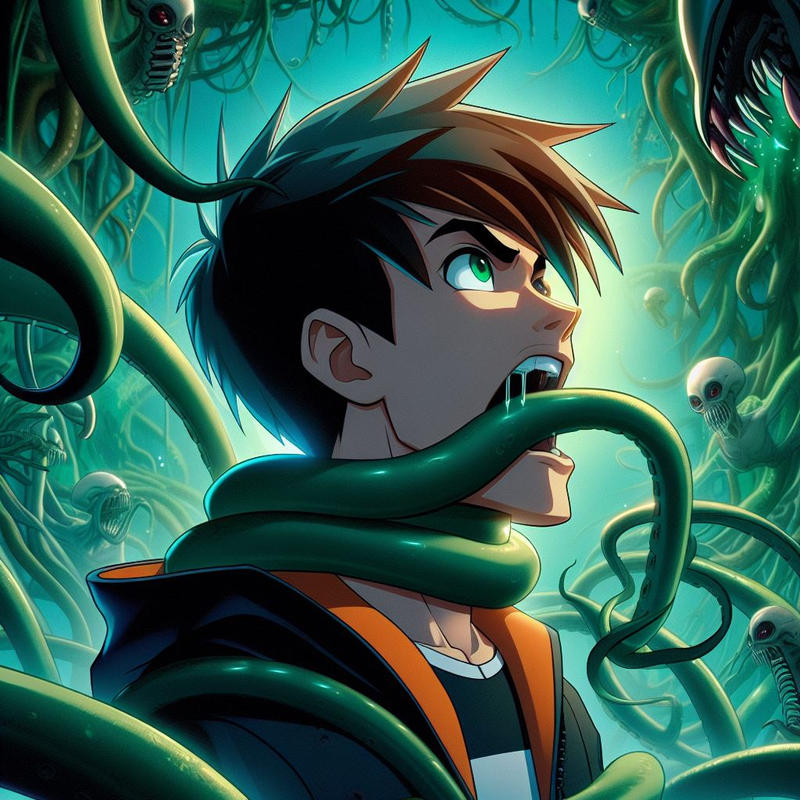 Ben 10 caught in alien tentacles by gaggedguyropeworks on DeviantArt