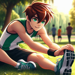 Ben10 Ben Ten Doing Stretches