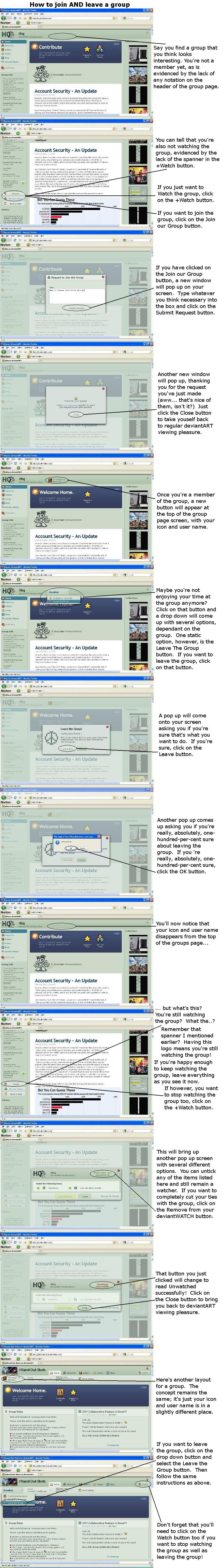 how to leave a group on deviantart