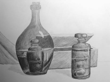 Still Life - Glass bottles