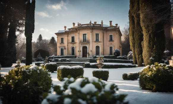 Italian Villa in snow