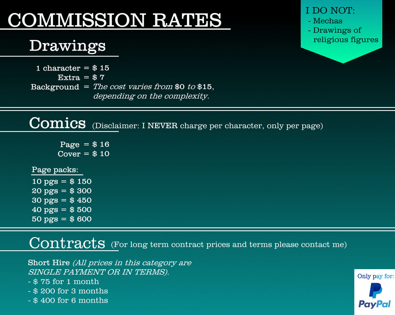 Commission Rates by LupDrawer on DeviantArt