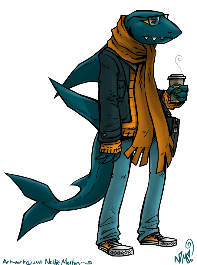 Commission - Hipster Shark