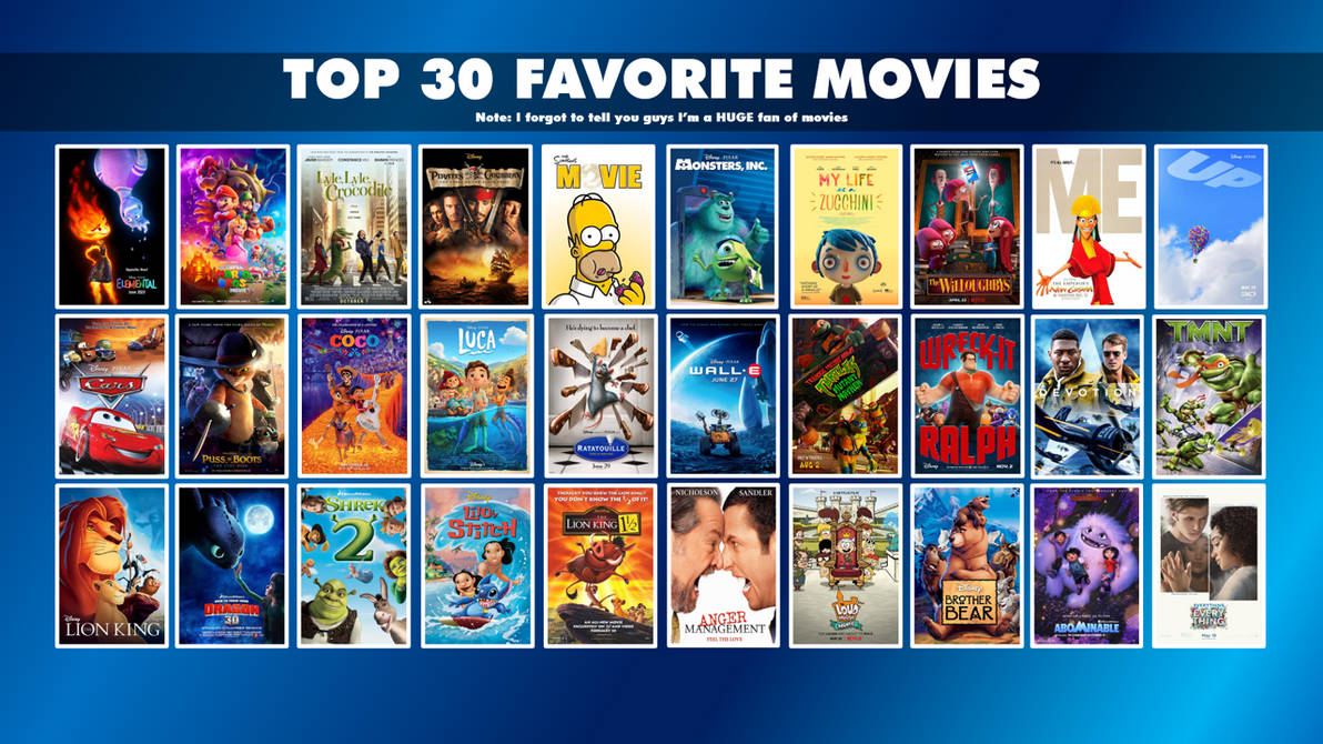 My Top 30 Favorite Movies by HTFGuyStudios on DeviantArt
