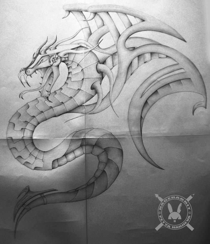 Cyber Dragon Pencil Drawing by petyaivanova on DeviantArt