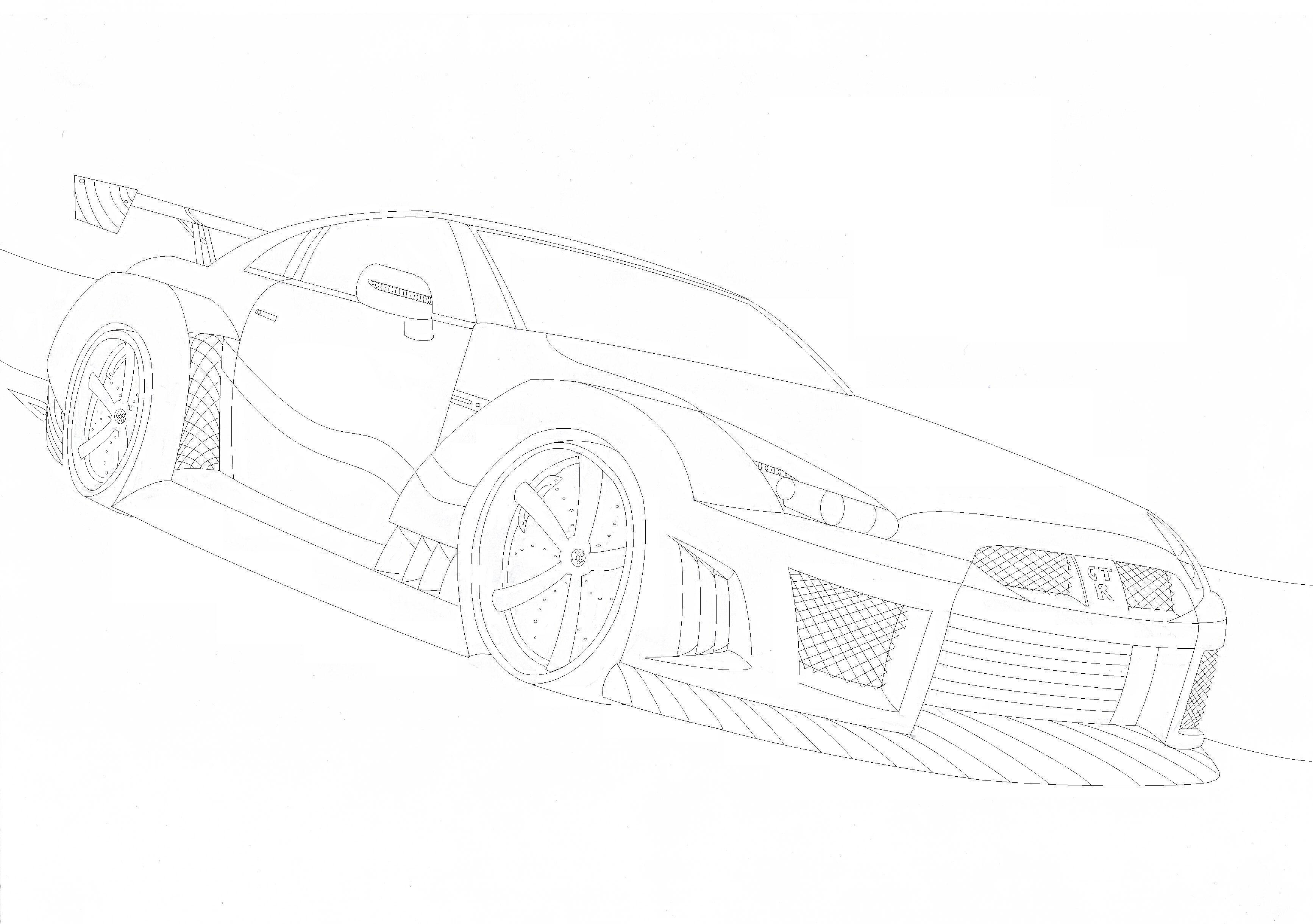 Nissan GTR r35 раскраска