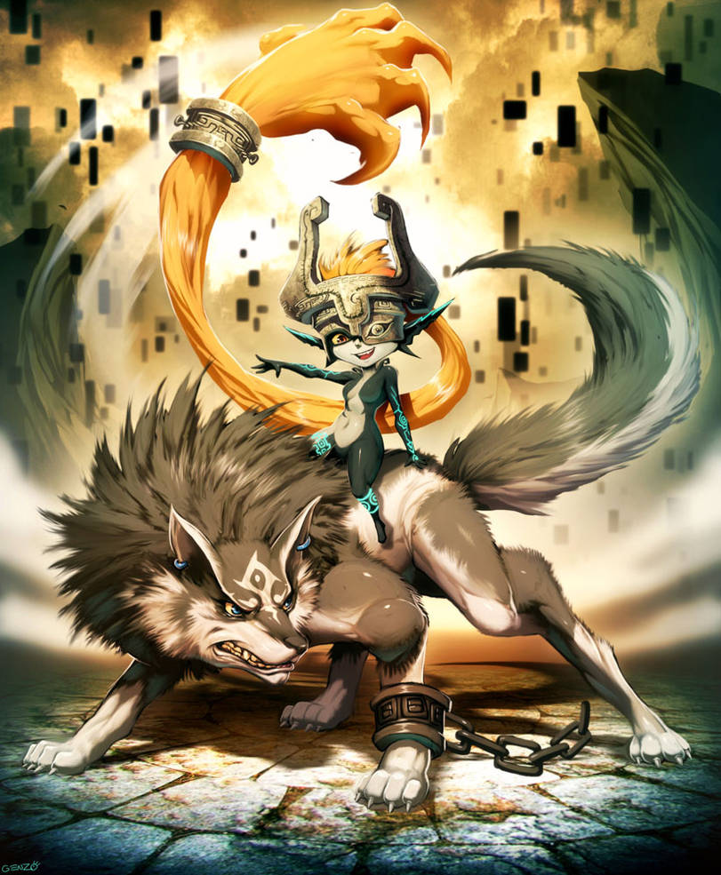 Zelda - Midna and Wolf Link by GENZOMAN