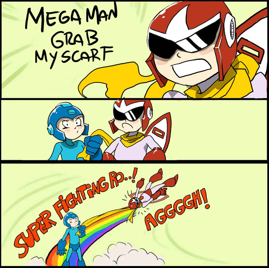 Mega man grab my scarf