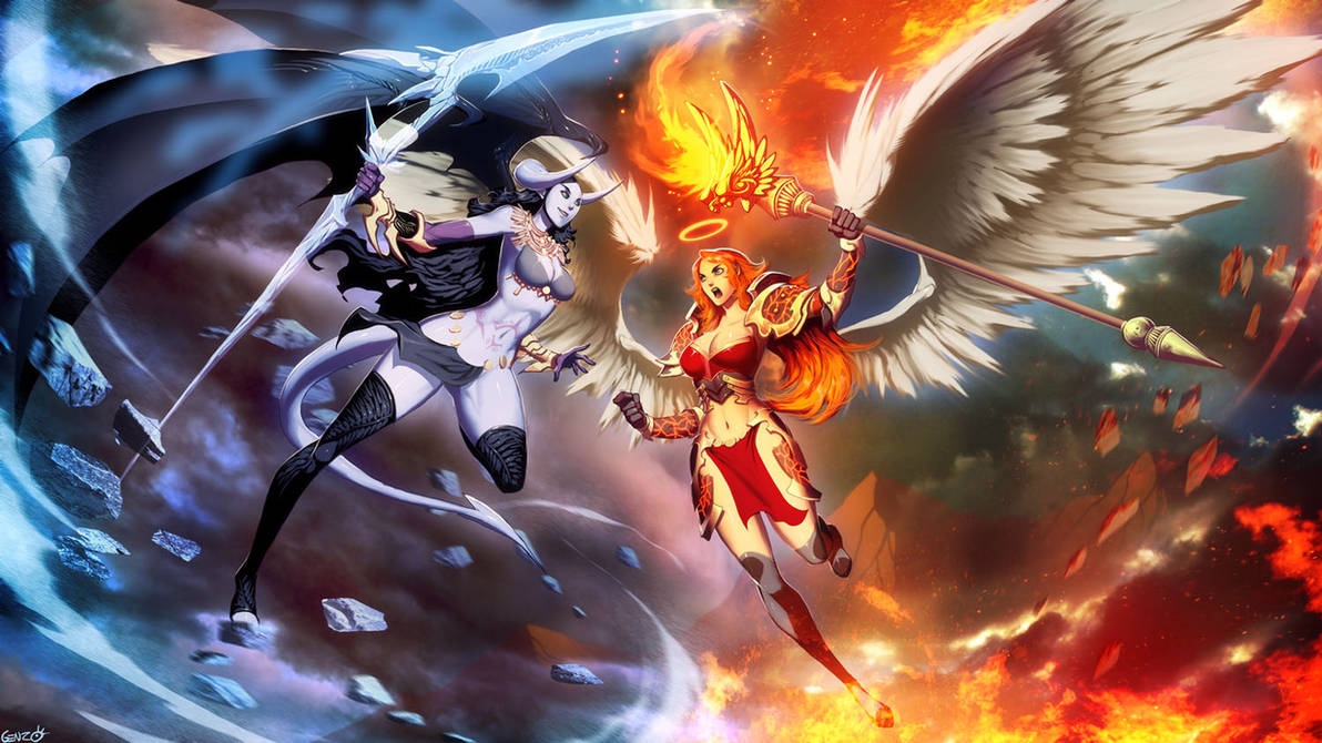Ice Demon vs Fire Angel by GENZOMAN on DeviantArt Ice Demon vs Fire Angel by GENZOMAN on DeviantArt