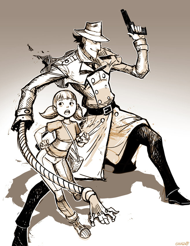 Inspector Gadget and Penny - Sketch