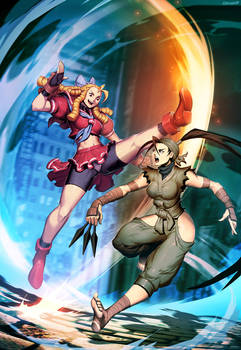 Street Fighter Unlimited 3 cover - Karin VS Ibuki