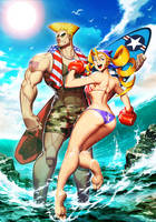 Street Fighter Swimsuit Special Tiffany and Guile