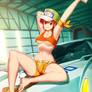 Miki Jounouchi - Relaxing at pit stop