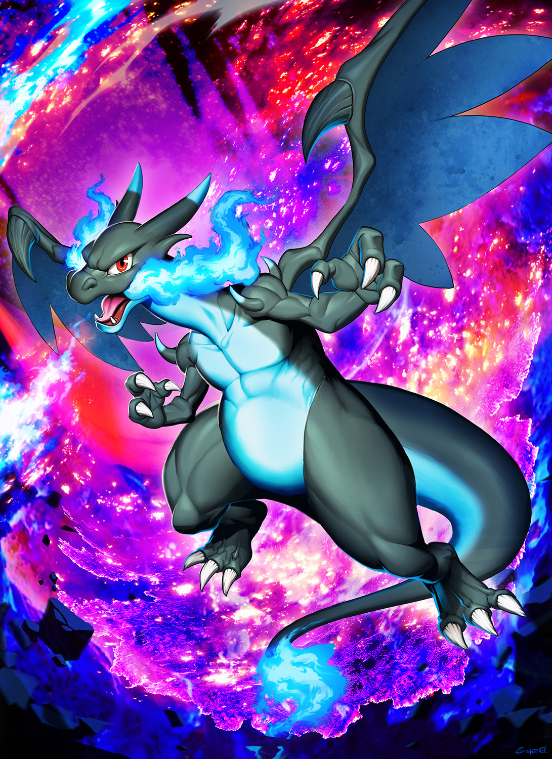 Mega Charizard X by eldrige on DeviantArt