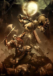 Dwarf vs Orc by GENZOMAN