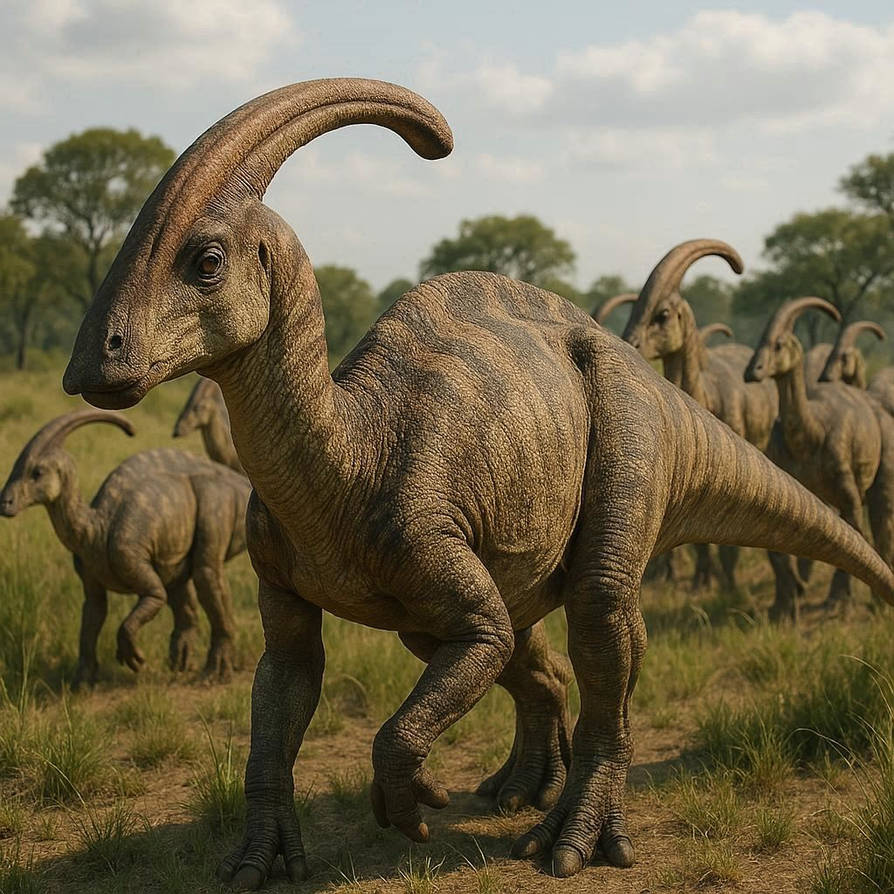 Parasauses Troupeau de Parasaurolophus by Neranella on DeviantArt