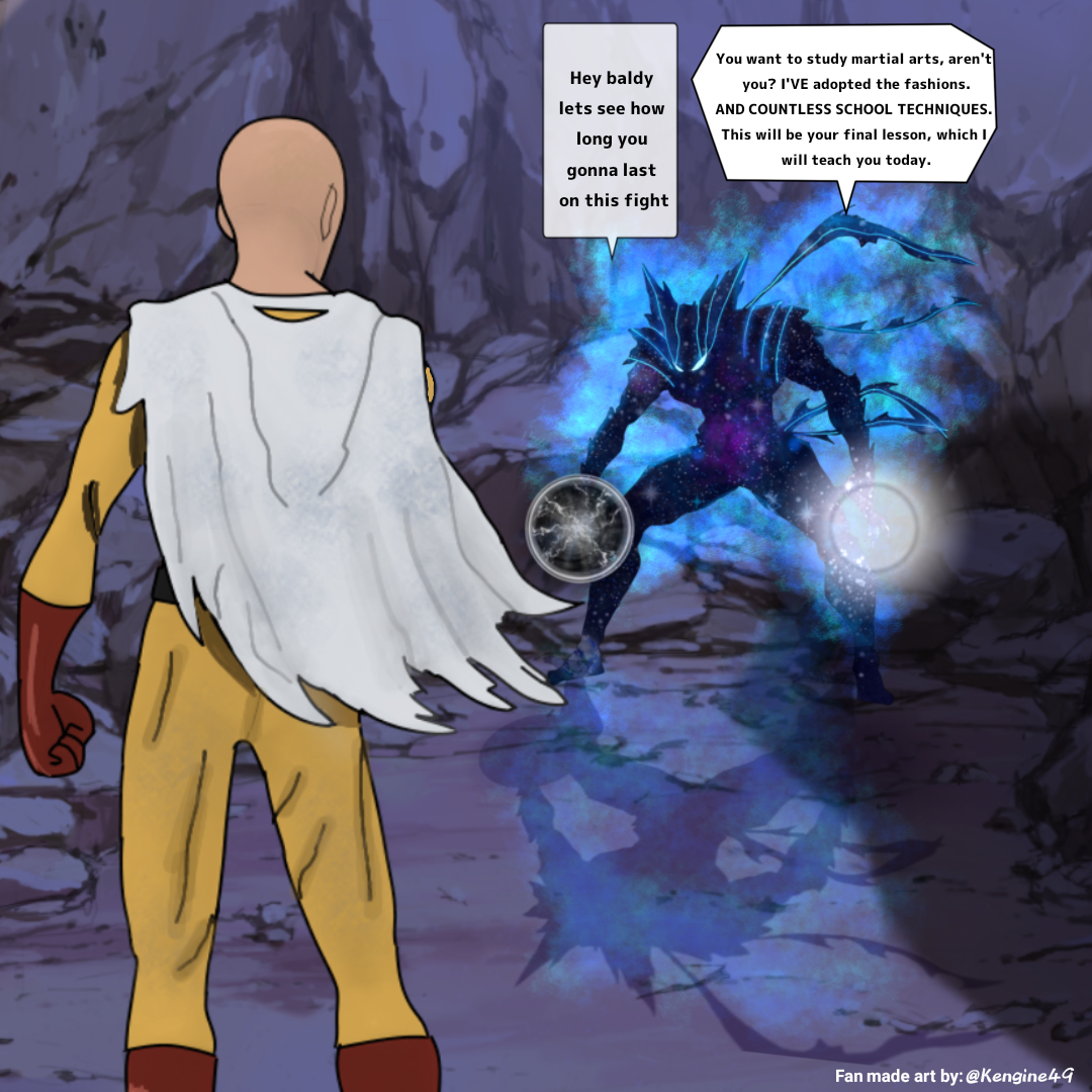 Saitama vs cosmic garou (reference used) by amoghdraws on DeviantArt