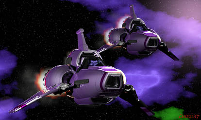 Colonial Viper flight in purple nebula