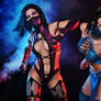 Kitana and Mileena Mortal Kombat cosplay