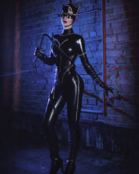 Cat-woman cosplay from Batman returns.