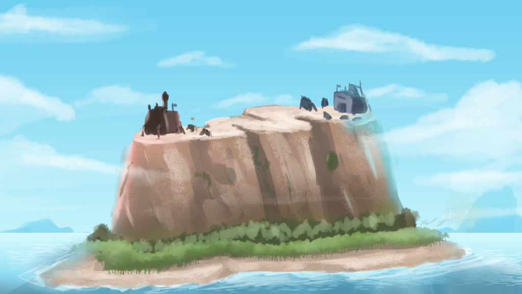 Beach Area concept from an Unreal 2004 Map by wolfwoot