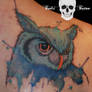 Watercolor owl tattoo