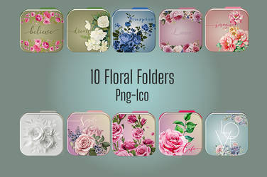 Floral folders for icon desktop by dollofroz