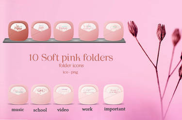 Soft Pink Color Folder-envelope Icons
