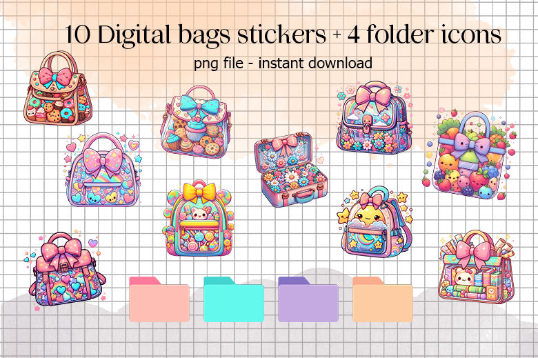 Cute Digital Bag Stickers by dollofroz on DeviantArt