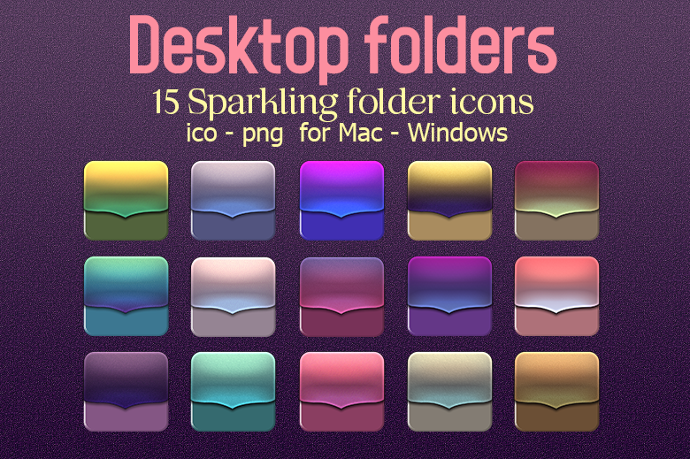 15 Sparkling Gradient Folder Icons by dollofroz on DeviantArt