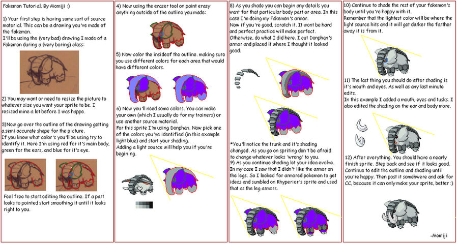 Threading Fakemon Fakemon Tutorial by MomijiTheThird on DeviantArt