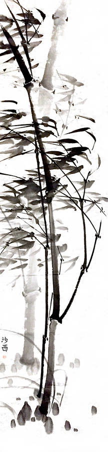 [Sumie] Bamboo in the wind