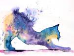 [Watercolor] Rainbow cat