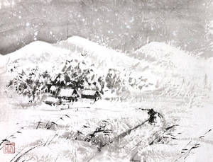[Sumie] Winter landscape