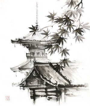 [Sumie] Temple