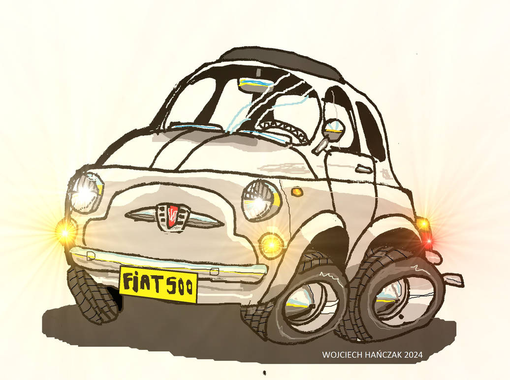 Cartoony Fiat 500F