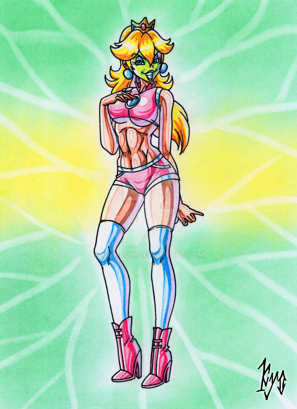 Princess Peach in Sport outfit masked