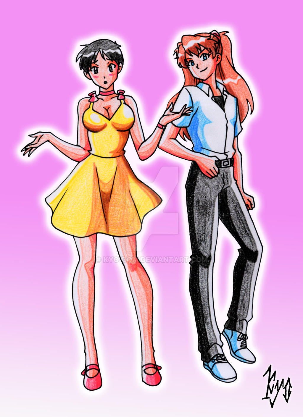 Head Swap Commission - Shinji And Asuka