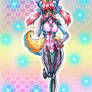 Caster wearing the plugsuit
