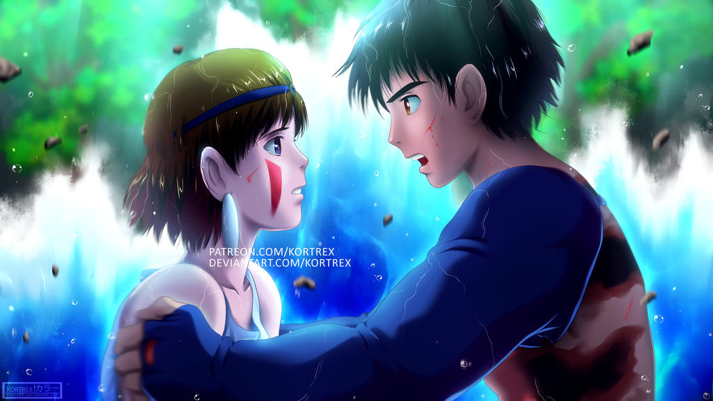 Princess Mononoke - Ashitaka and San by Kortrex