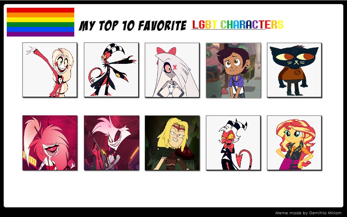 Top 10 LGBT Characters by Rayna-Morningstar on DeviantArt