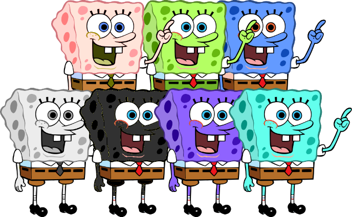 7 colors sponge kids by megaenterprises8089 on DeviantArt